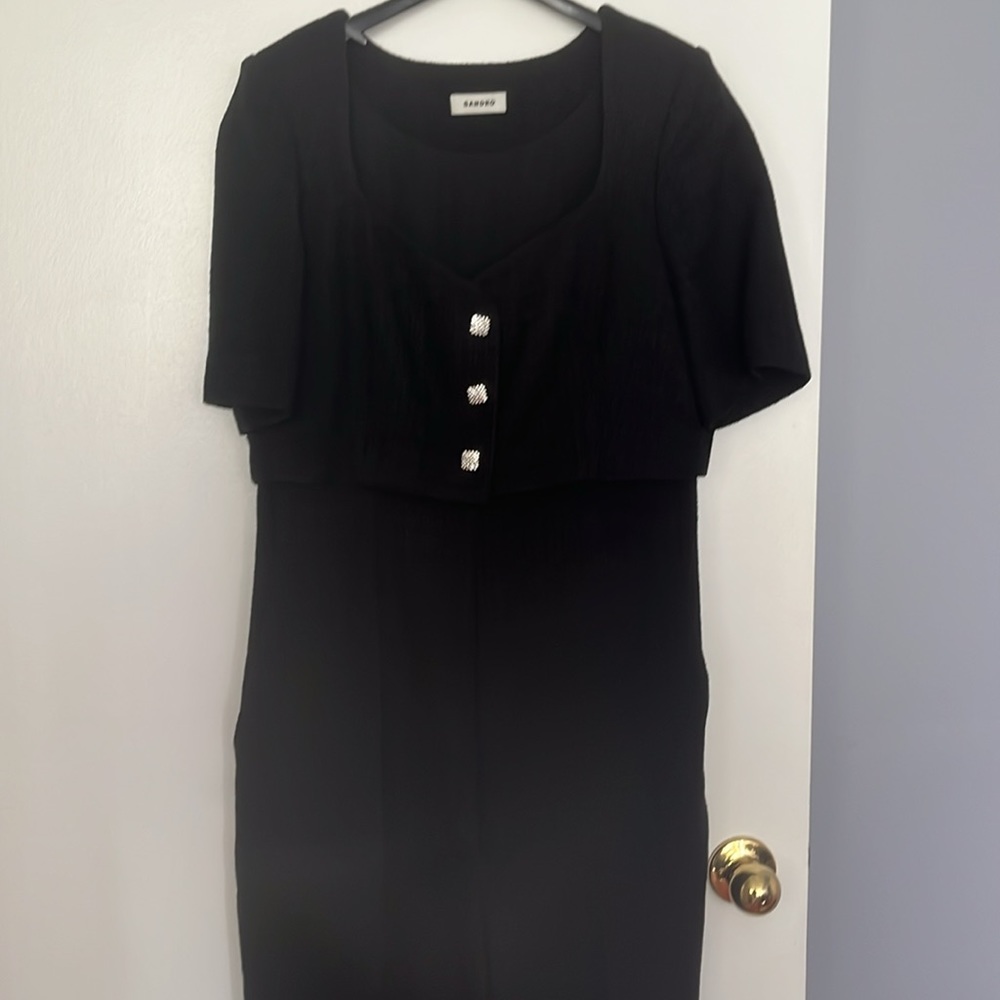SANDRO | Tweed Trouser Jumpsuit Sz FR 40 (US 8) - Picture 4 of 8